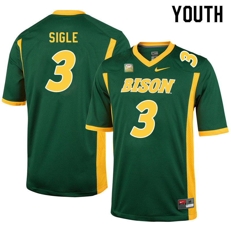 Youth #3 Marques Sigle North Dakota State Bison College Football Jerseys Sale-Green